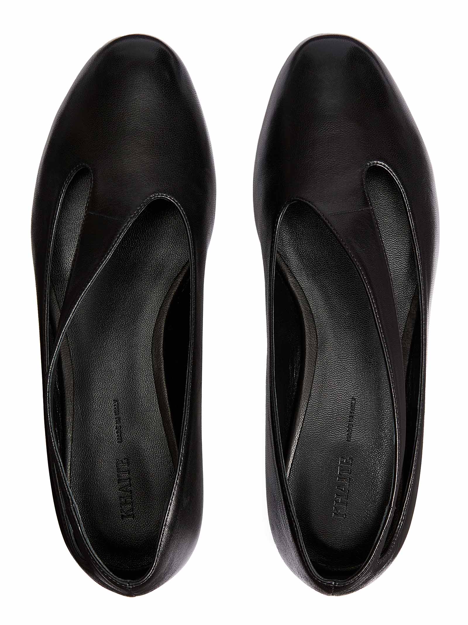 KHAITE NY Asymmetrical Cut-Out Flat Ballerinas
