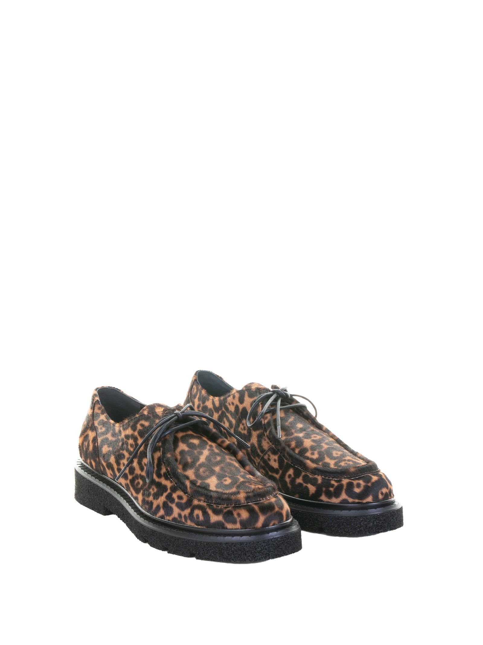 GUGLIELMO ROTTA Leopard Print Lace-Up Moccasins for Women