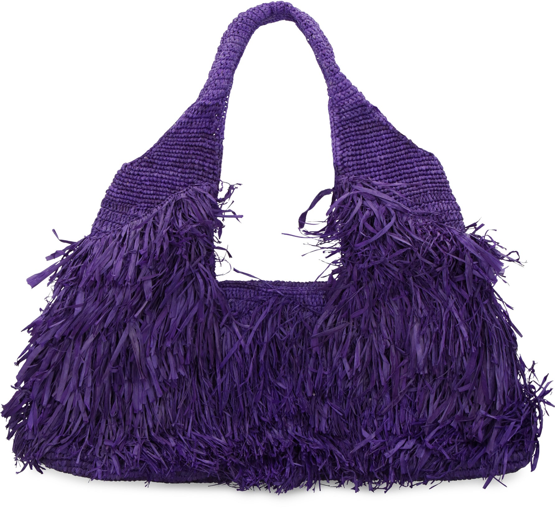 MADE FOR A WOMAN Elegant Fringed Tote Handbag with Snap Closure - 60 cm