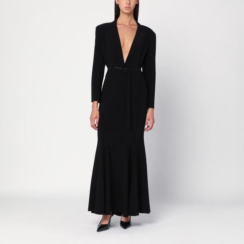 NORMA KAMALI Long Mermaid Dress with Deep V Neckline