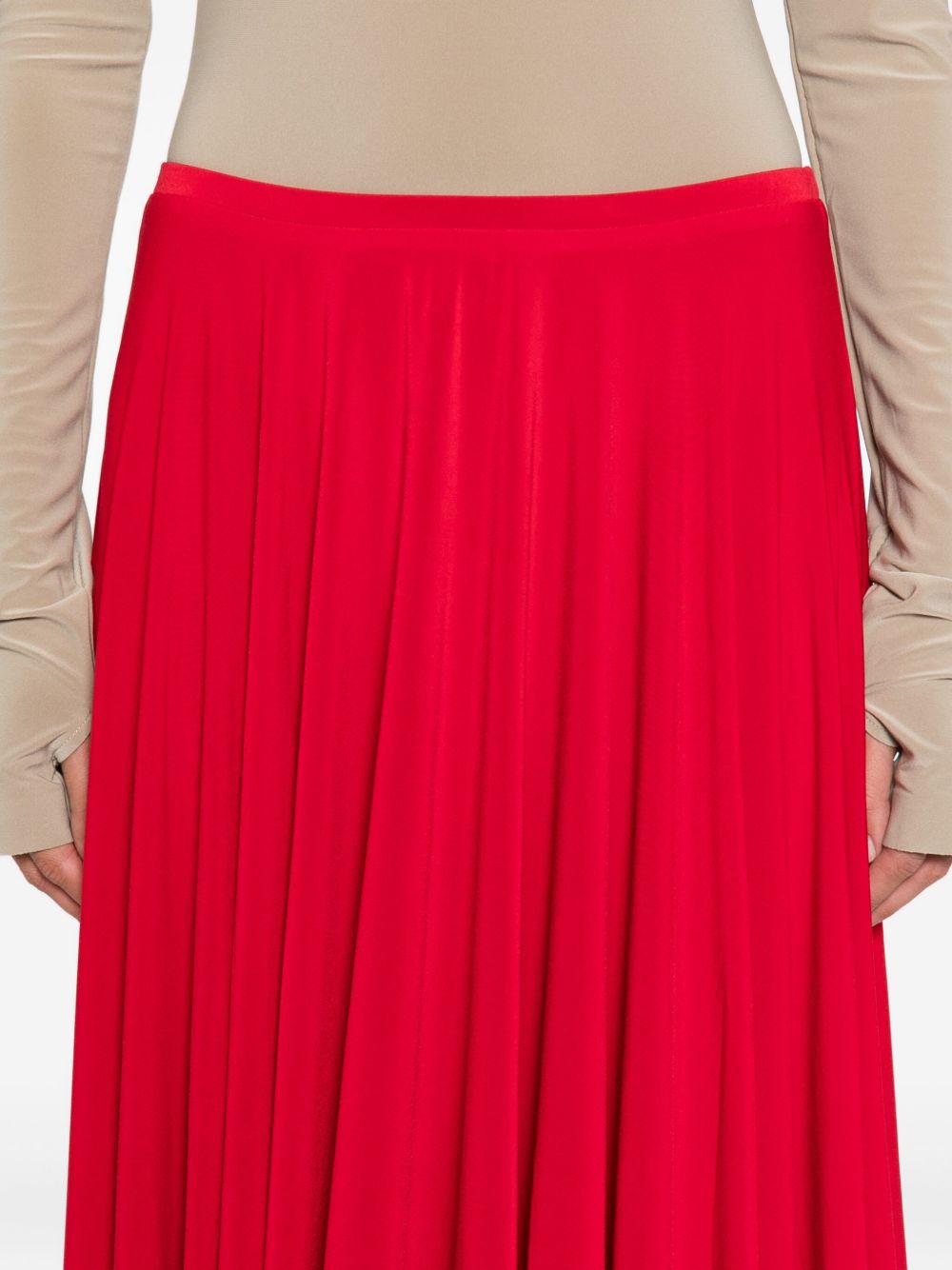 NORMA KAMALI Pleated Midi Length A-Line Skirt