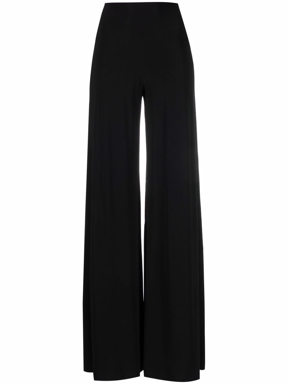 NORMA KAMALI High-Waisted Flared Trousers with Side Slit Pockets