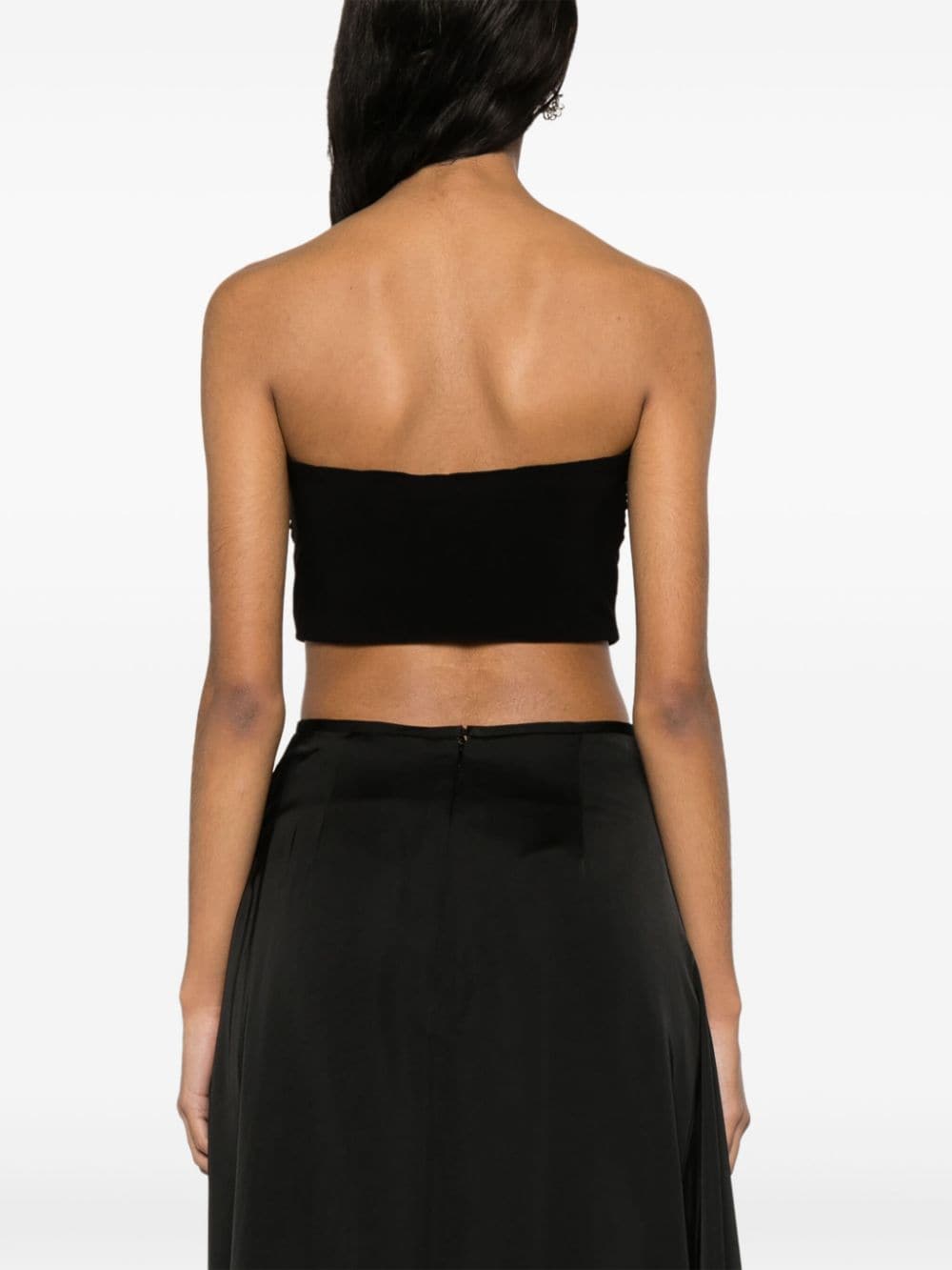 NORMA KAMALI Strapless Cropped Top with Ruched Detailing