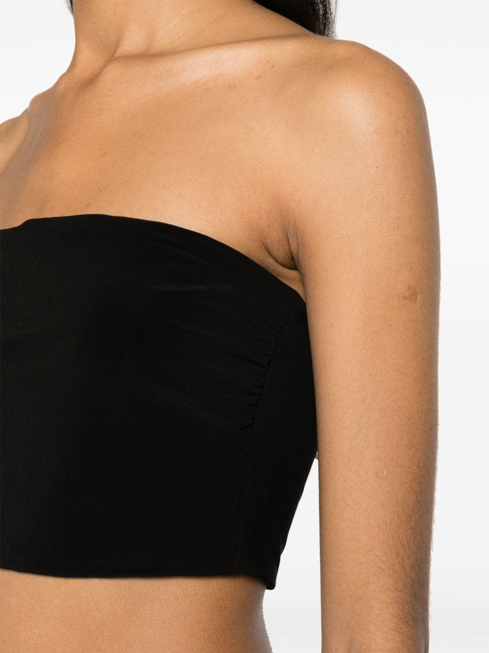 NORMA KAMALI Strapless Cropped Top with Ruched Detailing