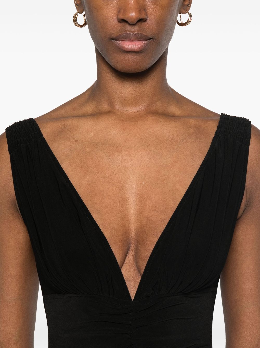 NORMA KAMALI V-Necked Mini Bodysuit