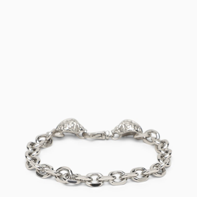 EMANUELE BICOCCHI 925 Silver Skull Chain Bracelet