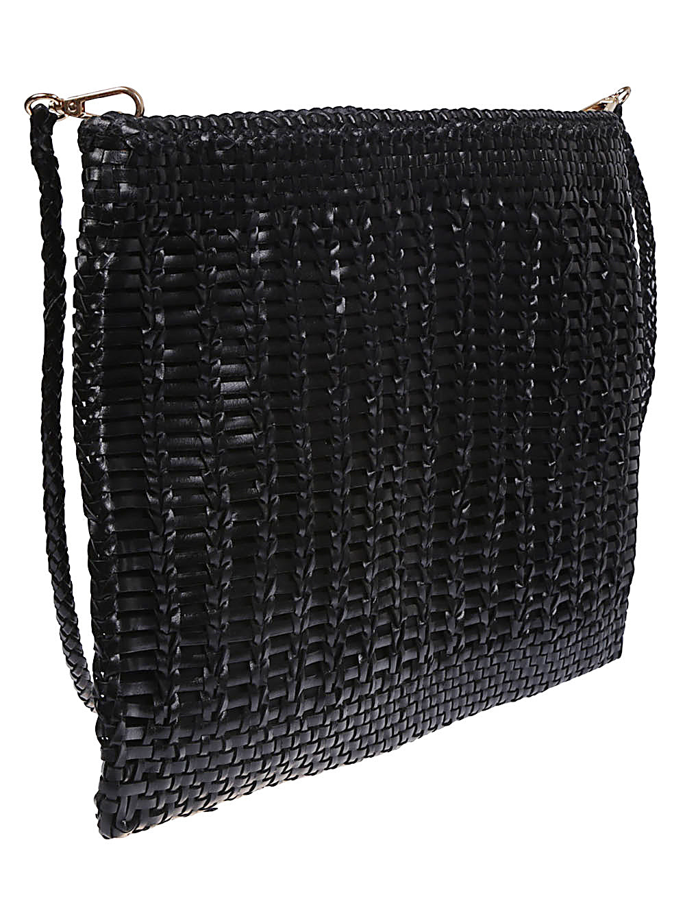 VIPERA Handcrafted Leather Woven Pattern Handbag with Removable Strap