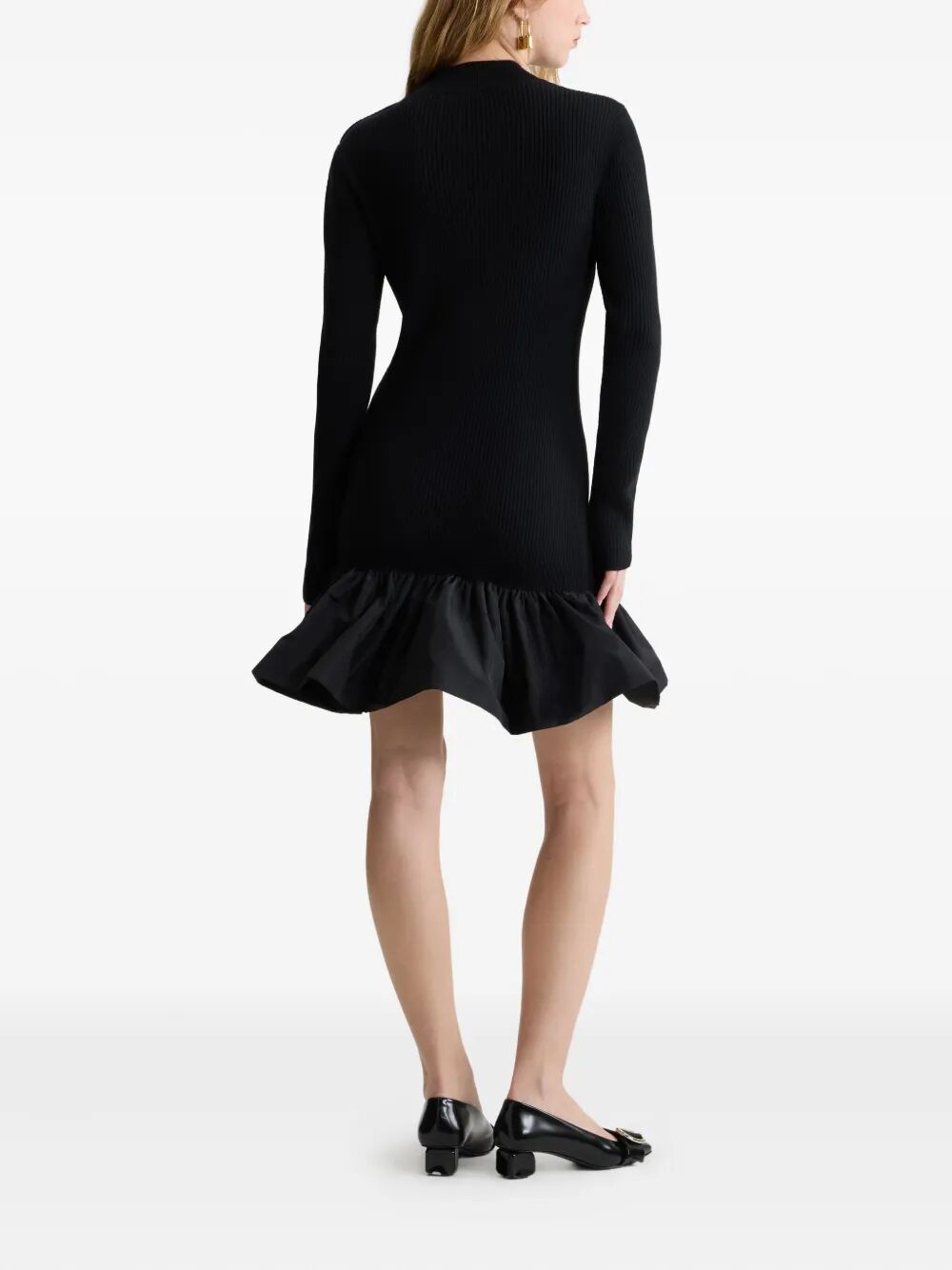 PATOU Ruffle Hem Ribbed Mini Dress