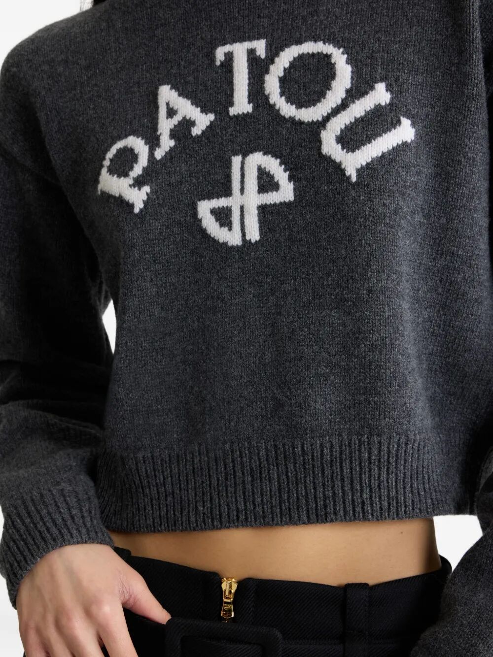 PATOU Logo and Monogram Intarsia Wool and Cashmere Jumper