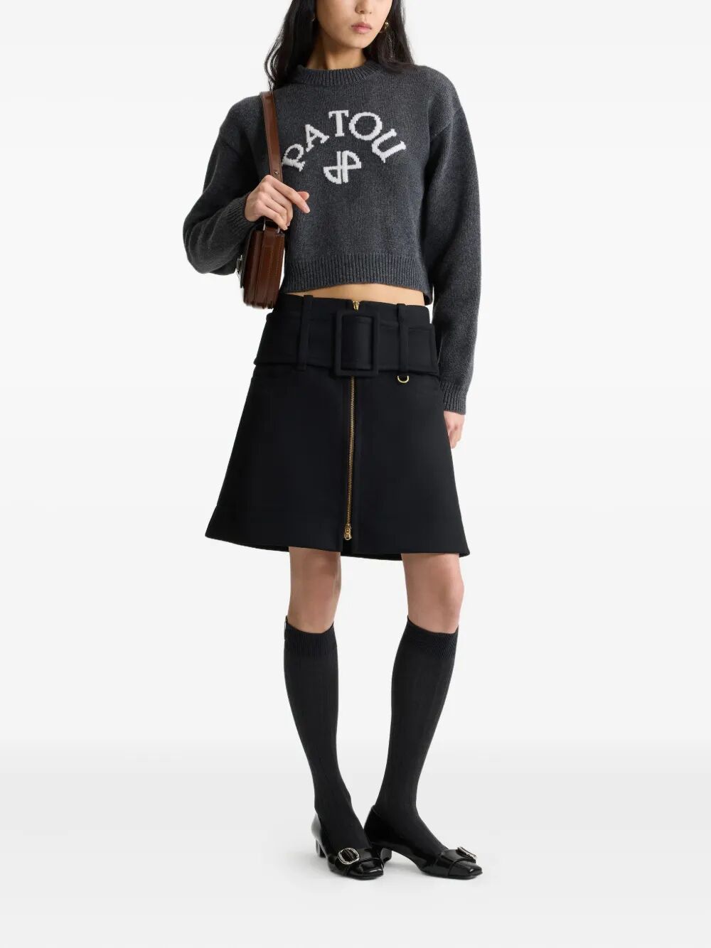 PATOU Logo and Monogram Intarsia Wool and Cashmere Jumper