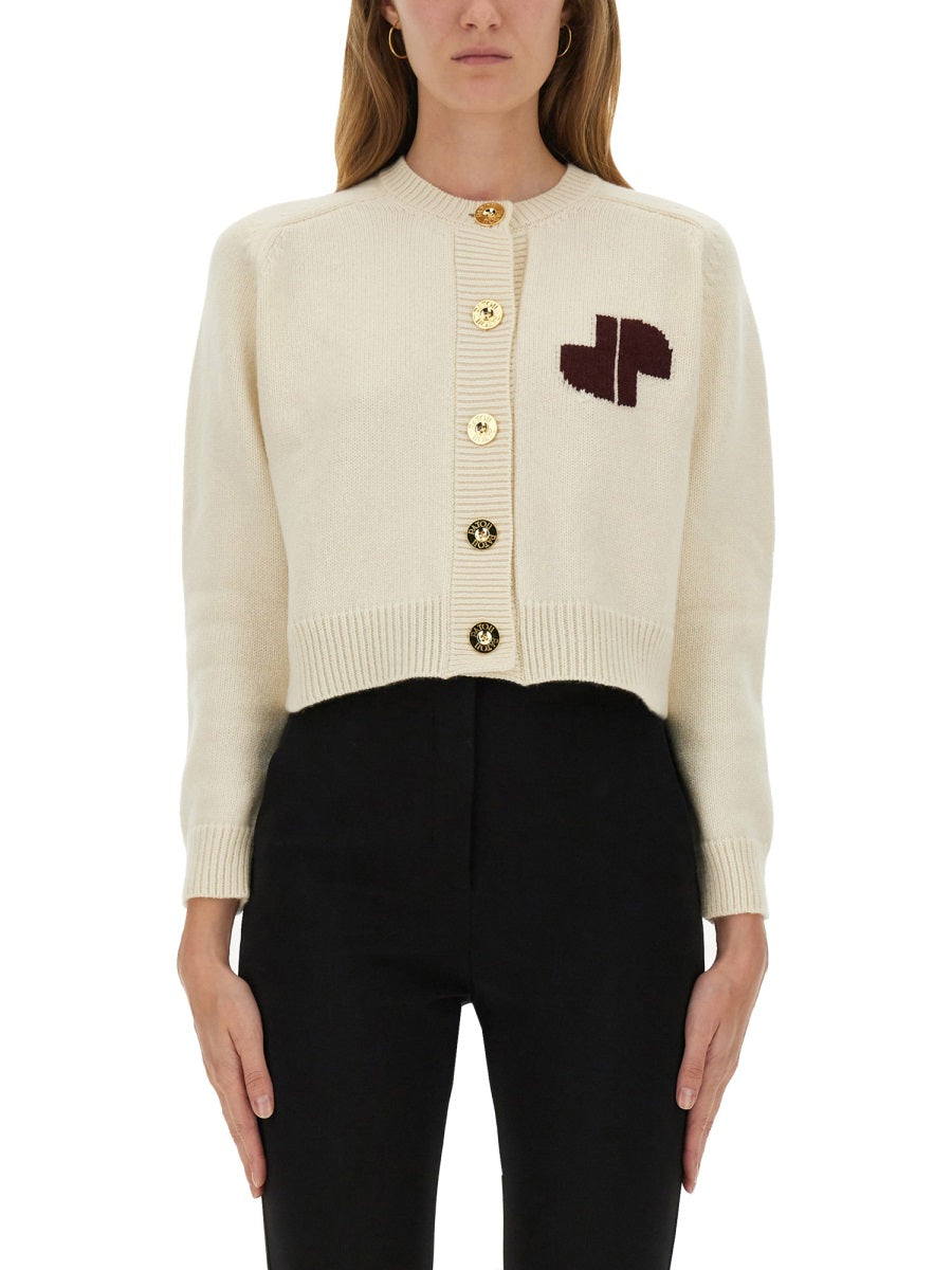 PATOU Cropped Cardigan with Logo in Size S