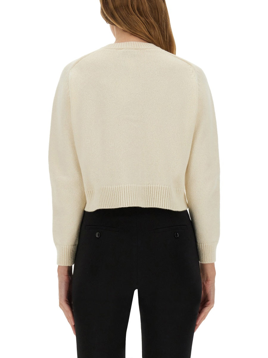 PATOU Cropped Cardigan with Logo in Size S