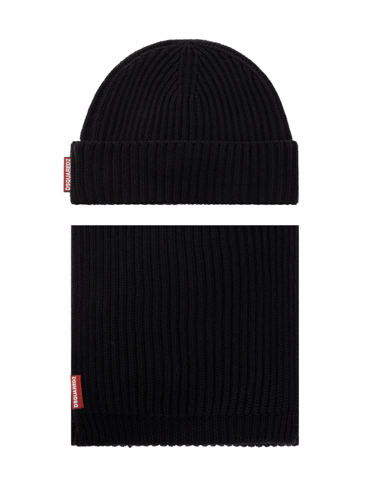 DSQUARED2 Warming Logo Tag Beanie and Scarf Set