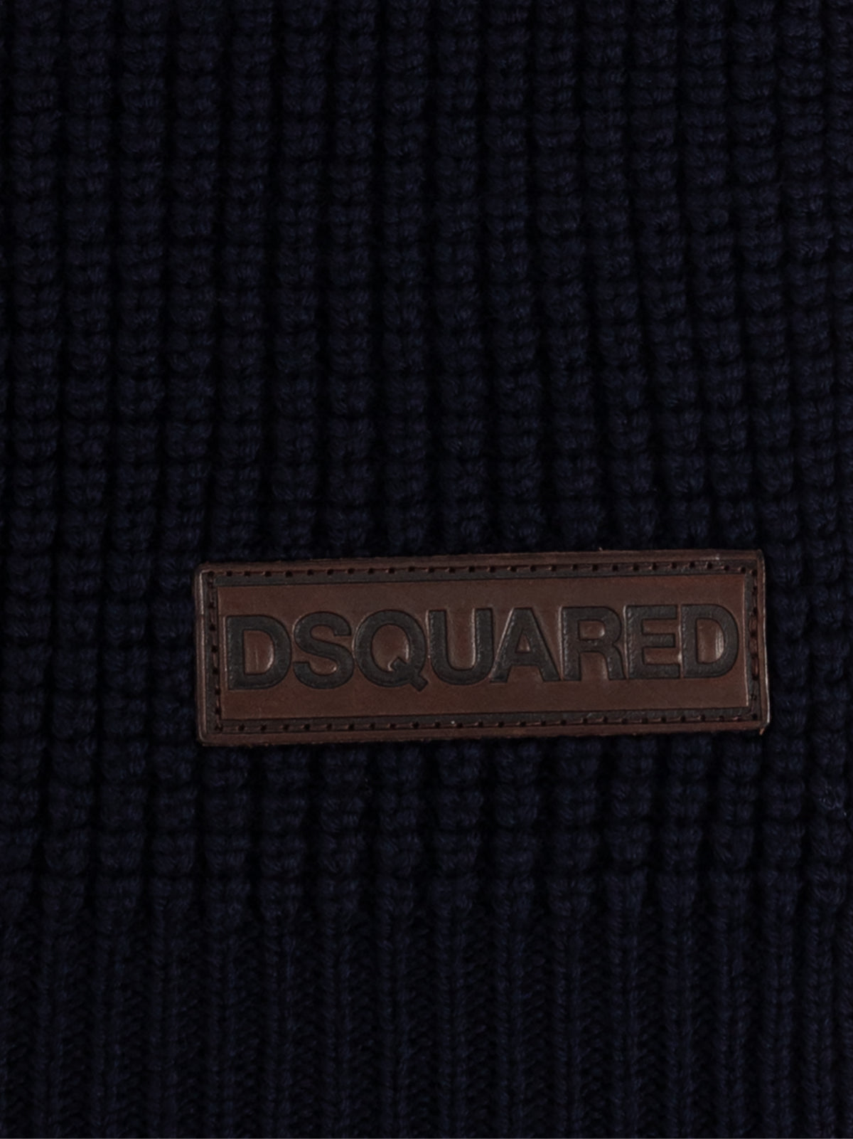 DSQUARED2 Logo Patch Knit Wool Scarf 25x180 cm