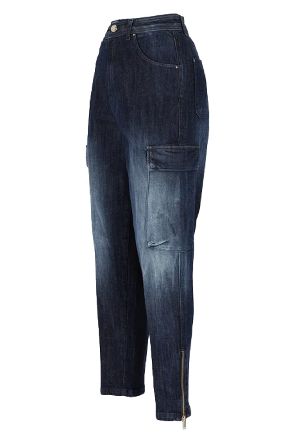 KOCCA Stylish Women's Jeans with Chic Side Pockets and Zip Detailing