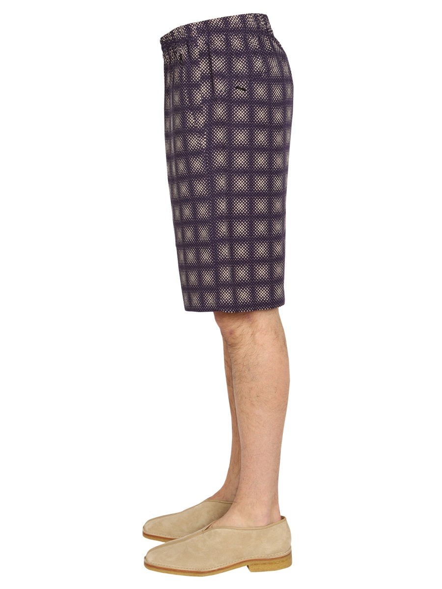 NEEDLES Men's Mini Check Print Bermuda Shorts