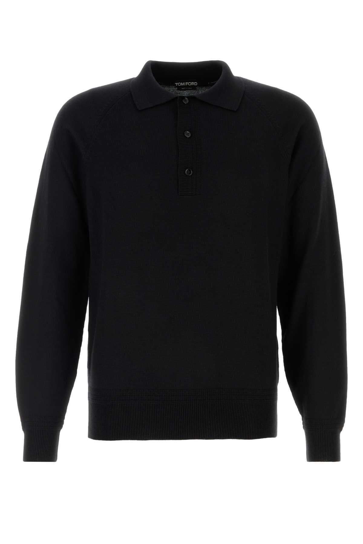 TOM FORD Wool Blend Long Sleeve Polo Shirt