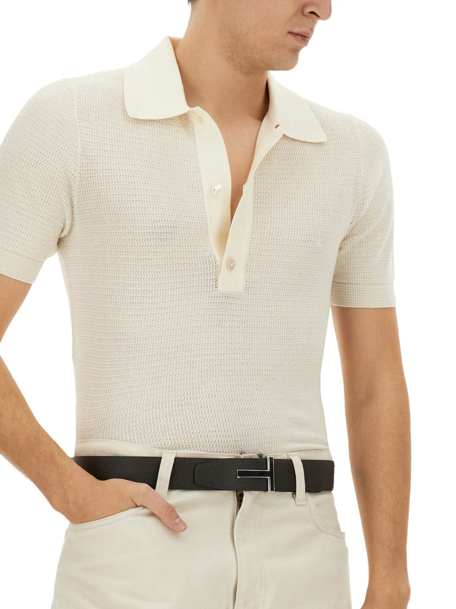 TOM FORD Cotton and Silk Polo Shirt - Size 48
