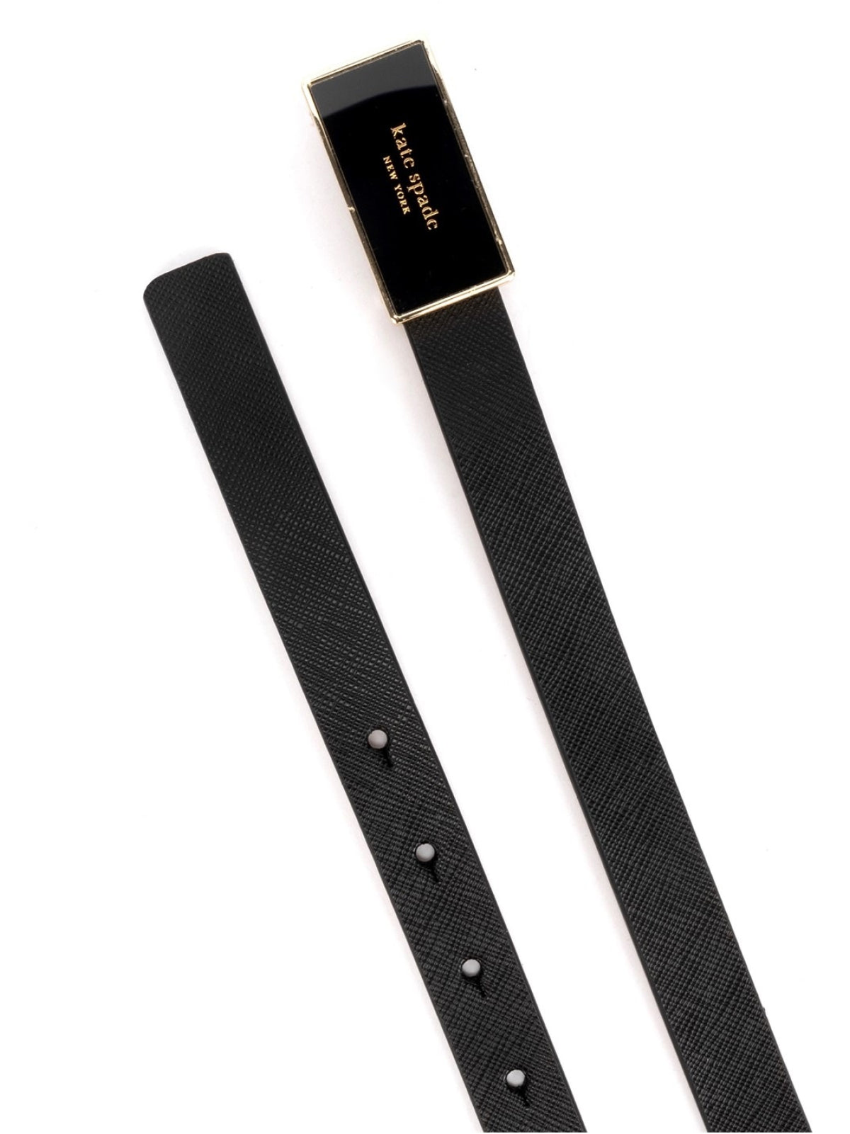 KATE SPADE NEW YORK Logo Plaque Leather Belt - 2 CM Width