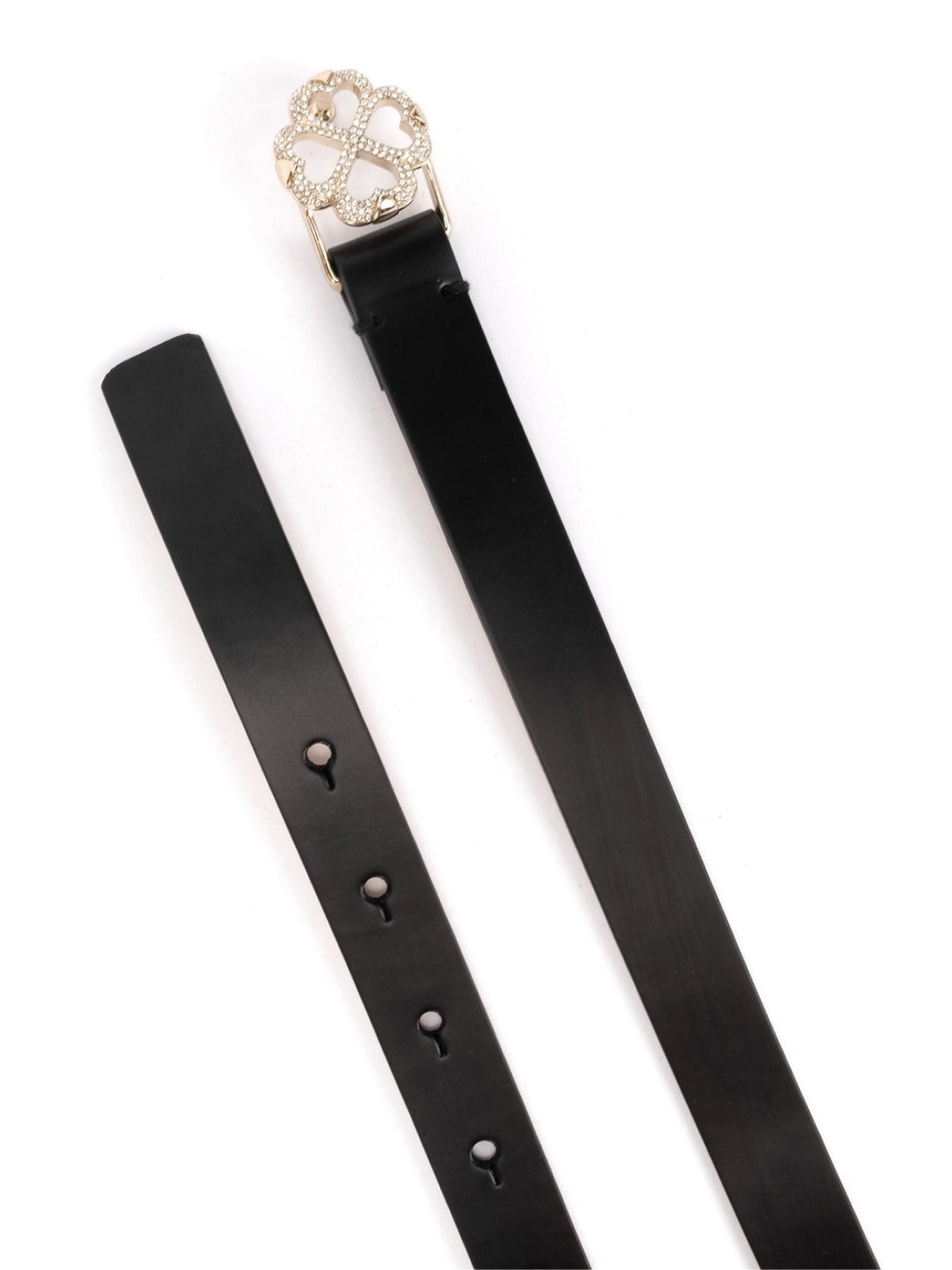 KATE SPADE NEW YORK Flower Logo Buckle Leather Belt - 2 cm Width