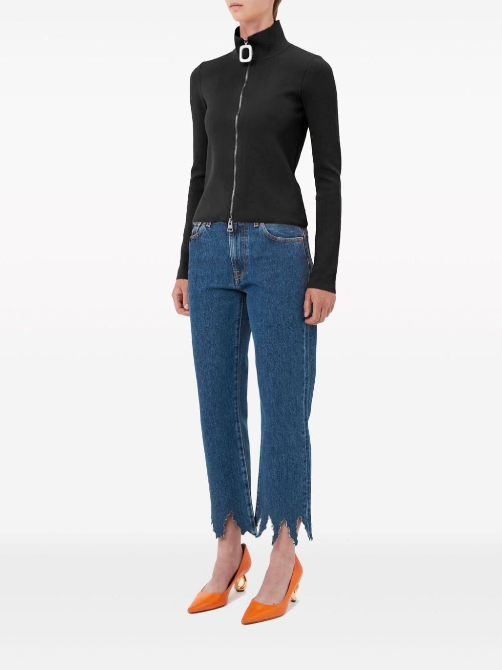 JW ANDERSON Fitted Zip-Up Cardigan with Long Sleeves