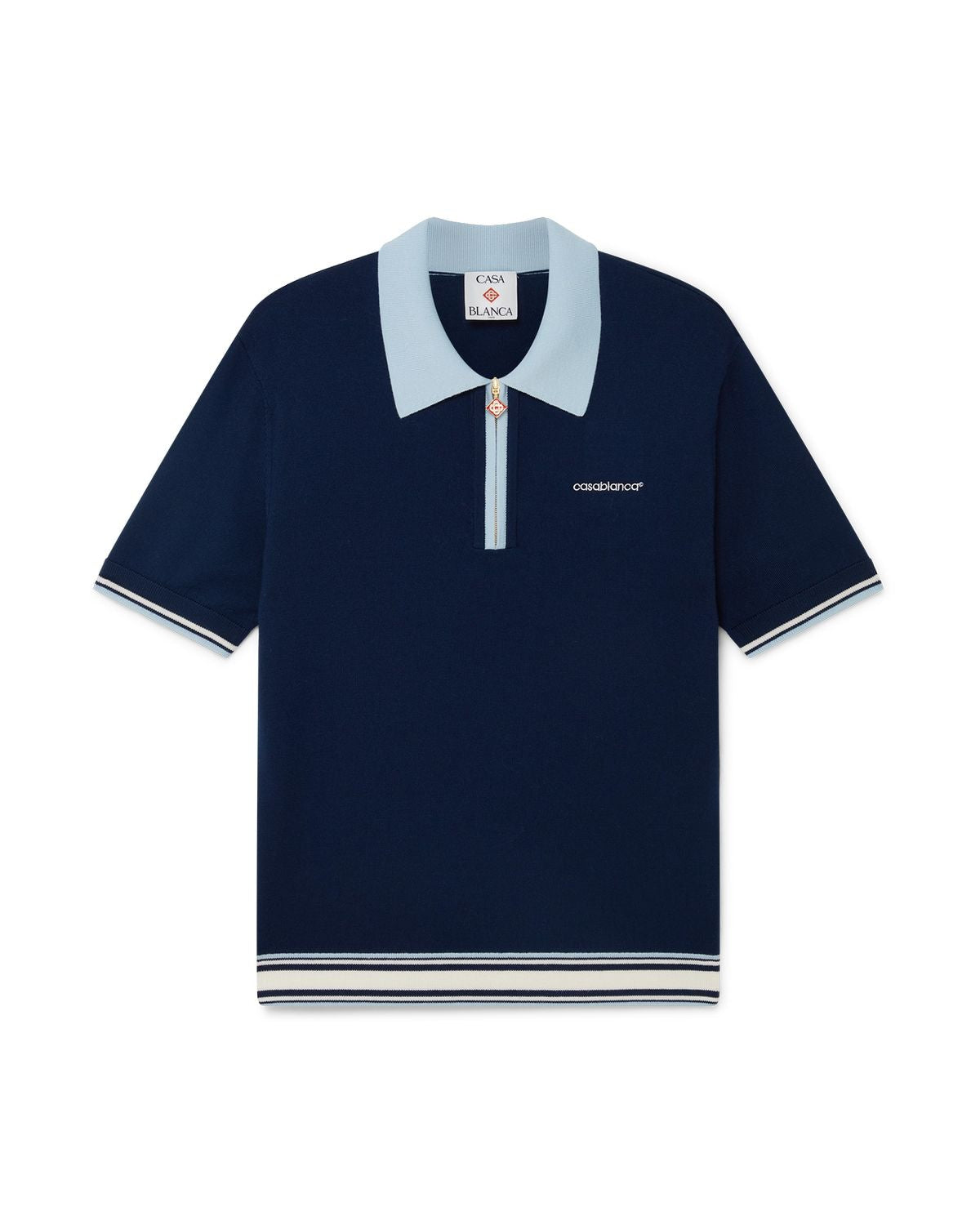CASABLANCA Merino Wool Tennis Polo for Men