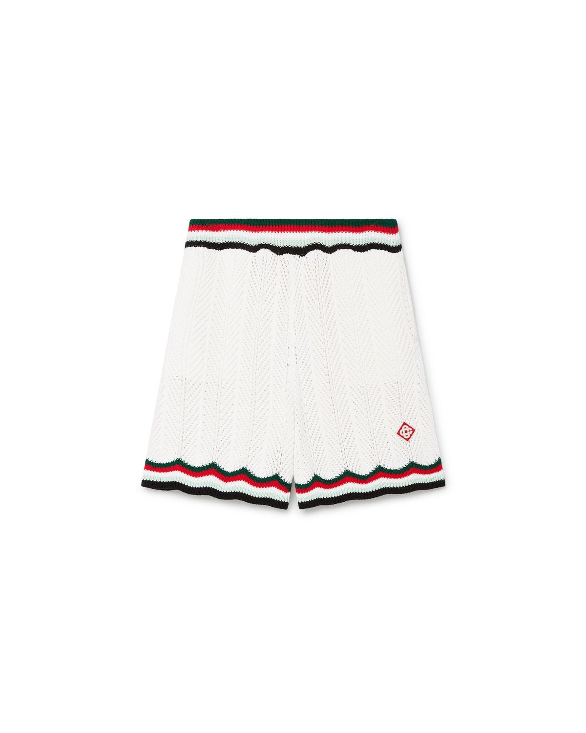 CASABLANCA Chevron Faux Crochet Mini Shorts for Men