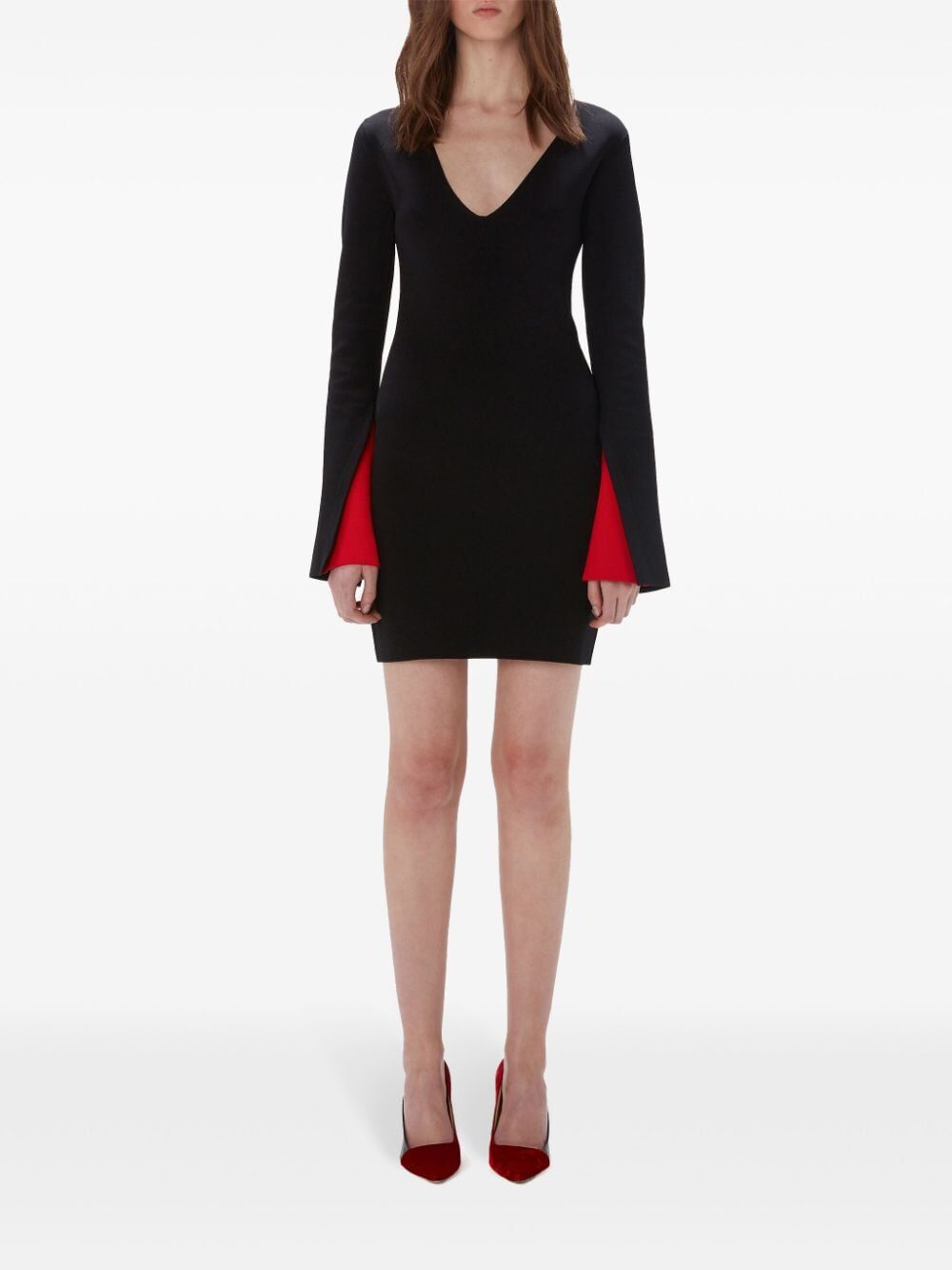 JW ANDERSON Fitted Contrast Cuff Mini Dress