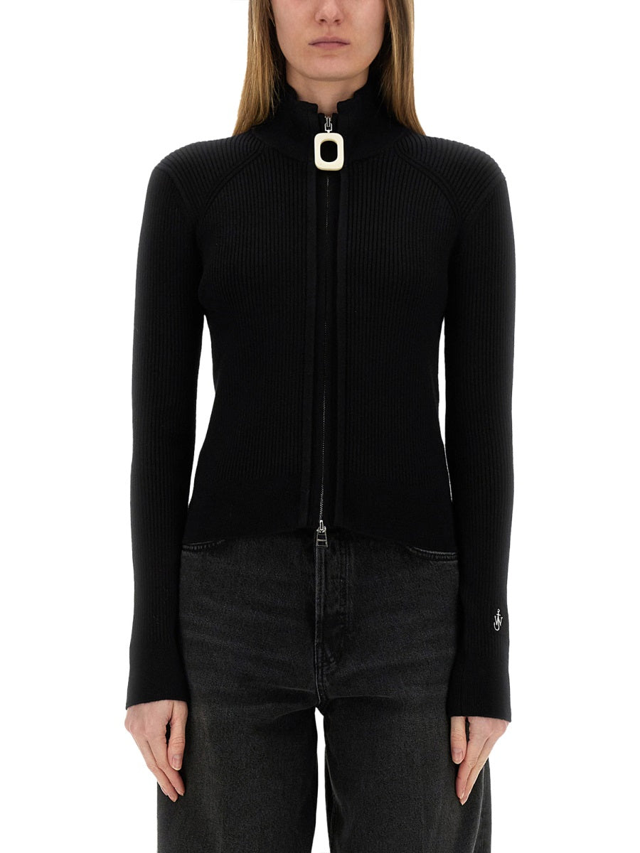 JW ANDERSON Fitted Cardigan with Zipper - Slim Fit