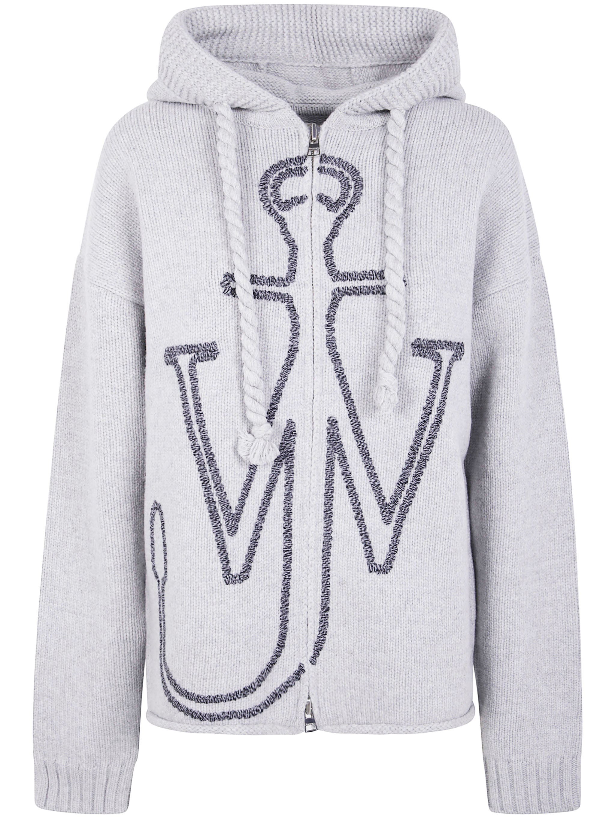 JW ANDERSON Anchor Embroidered Zipped Hoodie