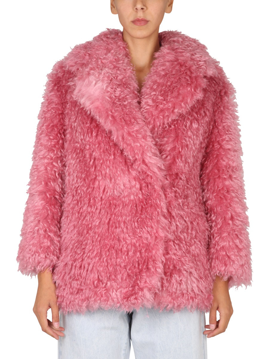 BECAGLI SINCE 1994 Classic Wide Lapel Mohair Fur Outerwear for Women