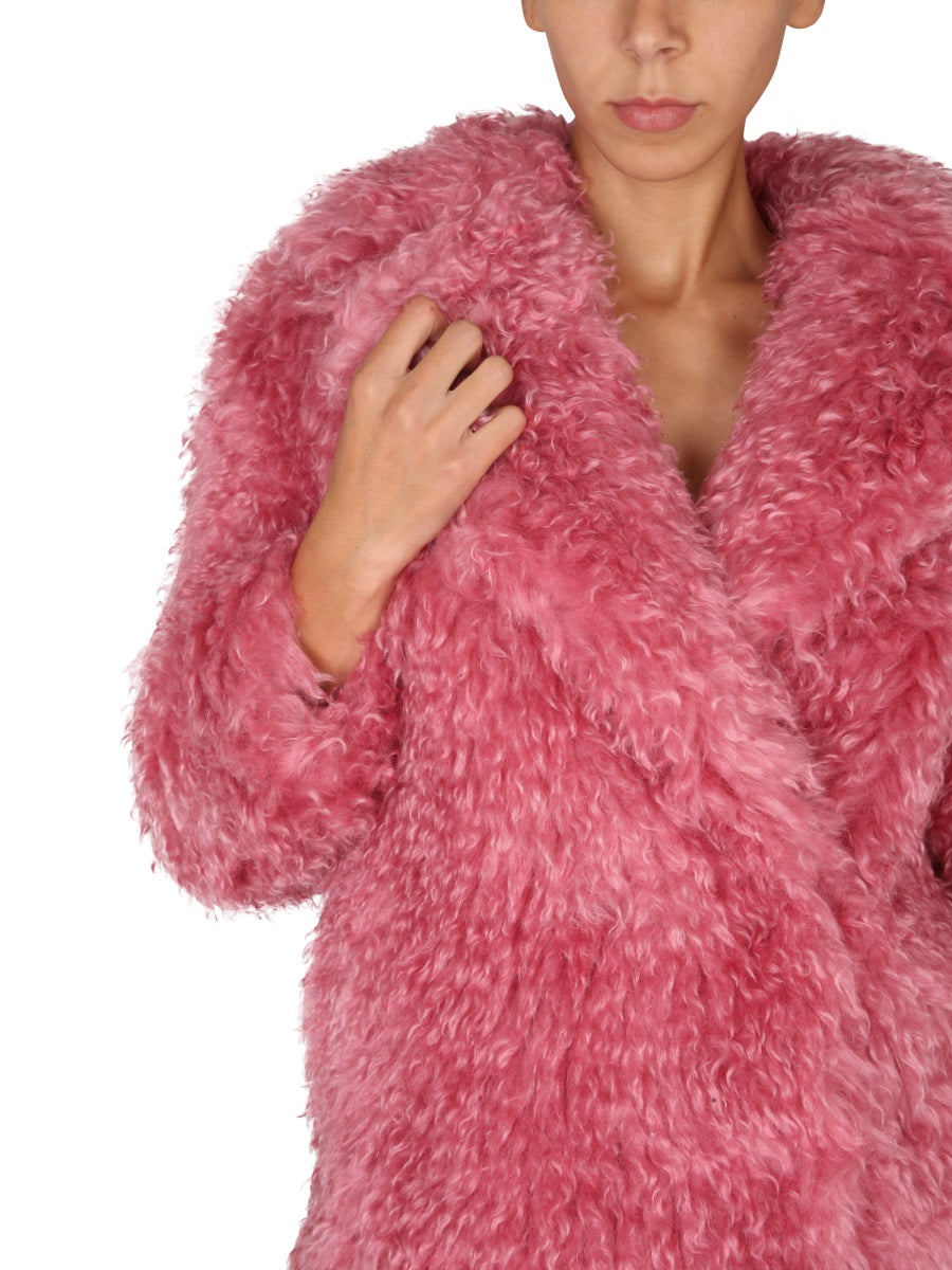 BECAGLI SINCE 1994 Classic Wide Lapel Mohair Fur Outerwear for Women