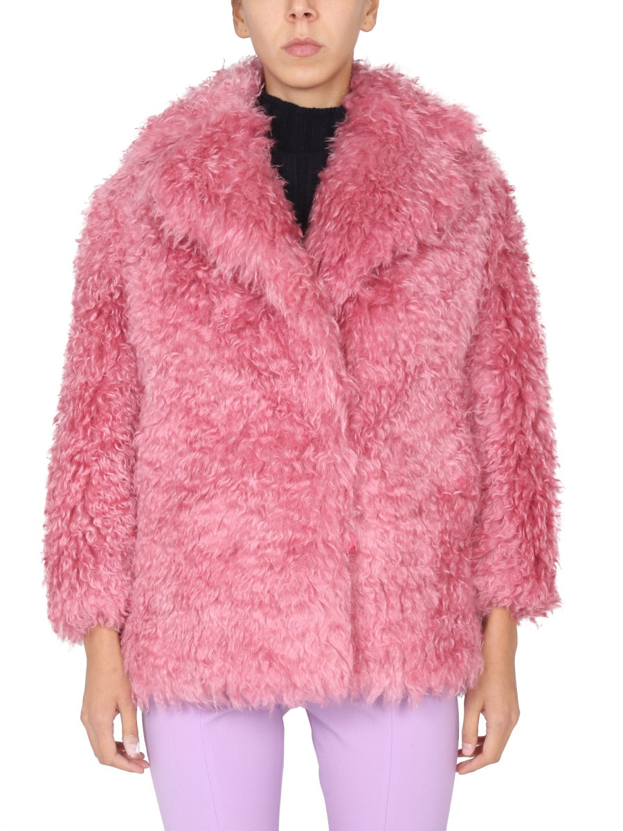 BECAGLI SINCE 1994 Classic Wide Lapel Mohair Fur Outerwear for Women