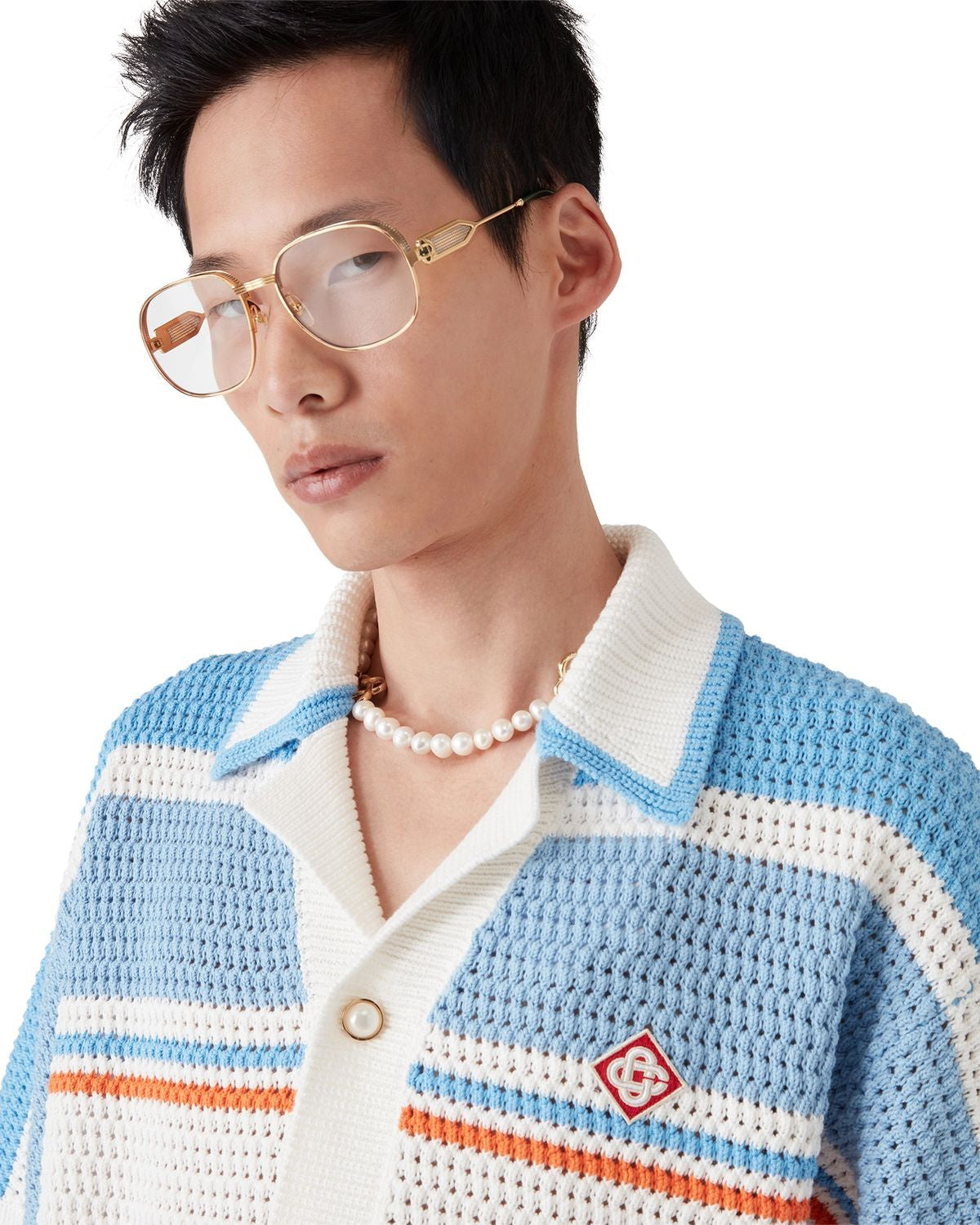 CASABLANCA Faux Crochet Shirt for Men - FW25 Collection