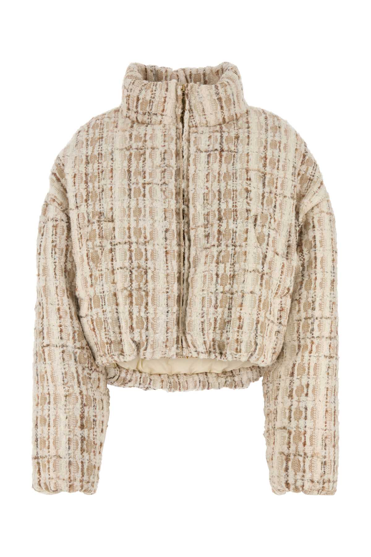 KHRISJOY Embroidered Tweed Down Jacket