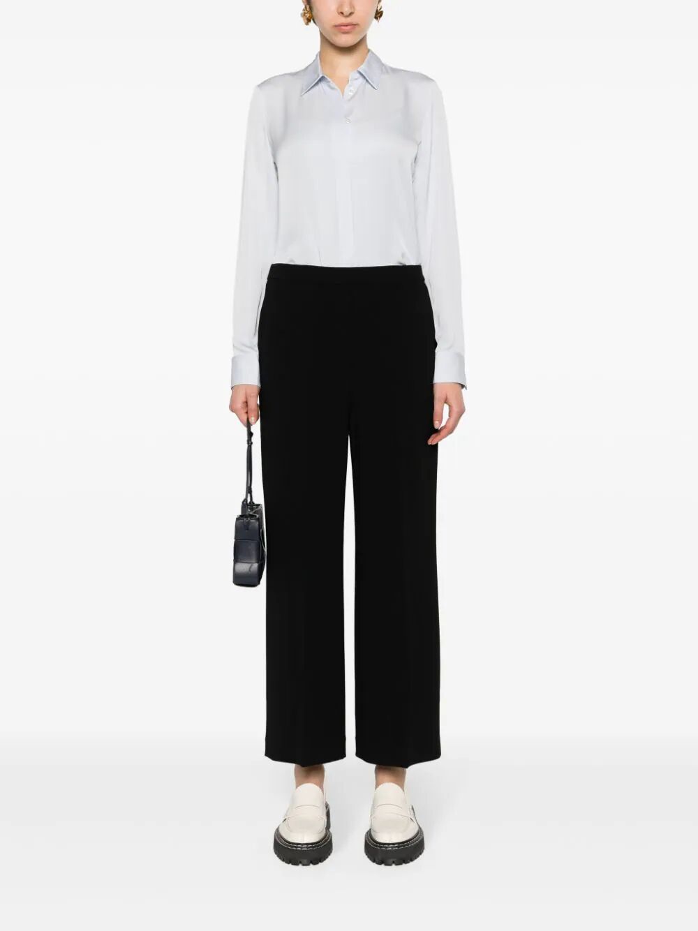 THEORY Wide Pull-On Crepe Trousers for Women - SS24