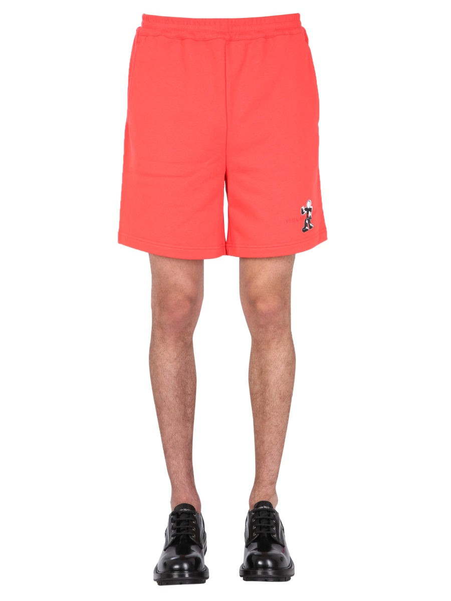HELMUT LANG Men's Mini Bermuda Shorts with Elastic Waist