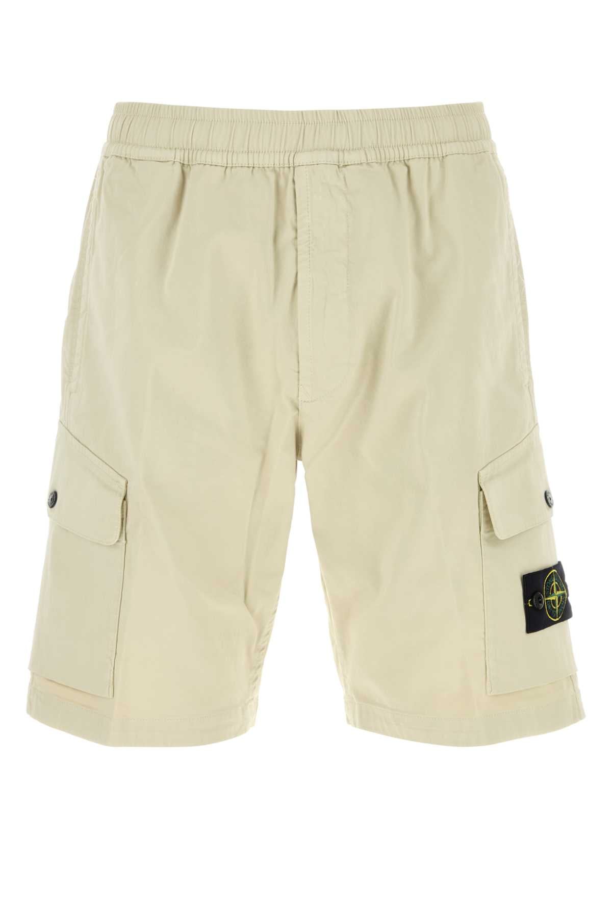 STONE ISLAND Regular Fit Stretch Cotton Bermuda Shorts