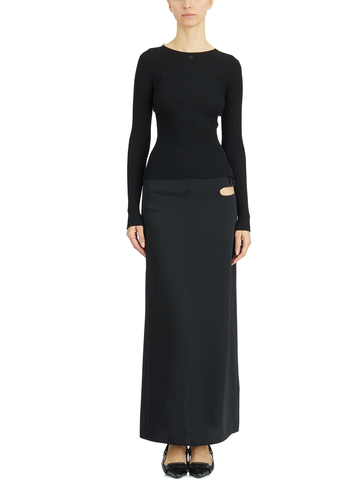 COURREGÈS Long Tech Loop Skirt - Size 38