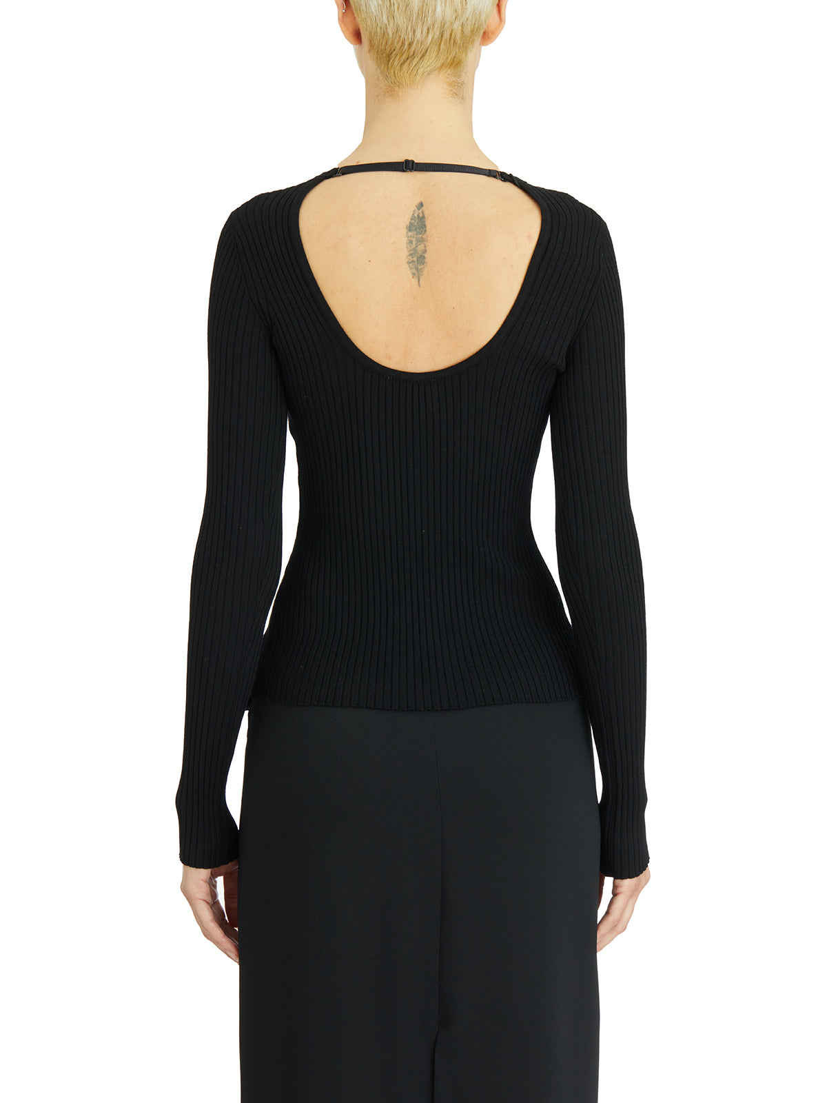 COURREGÈS Ribbed Viscose Sweater With Lingerie Detail - Size S