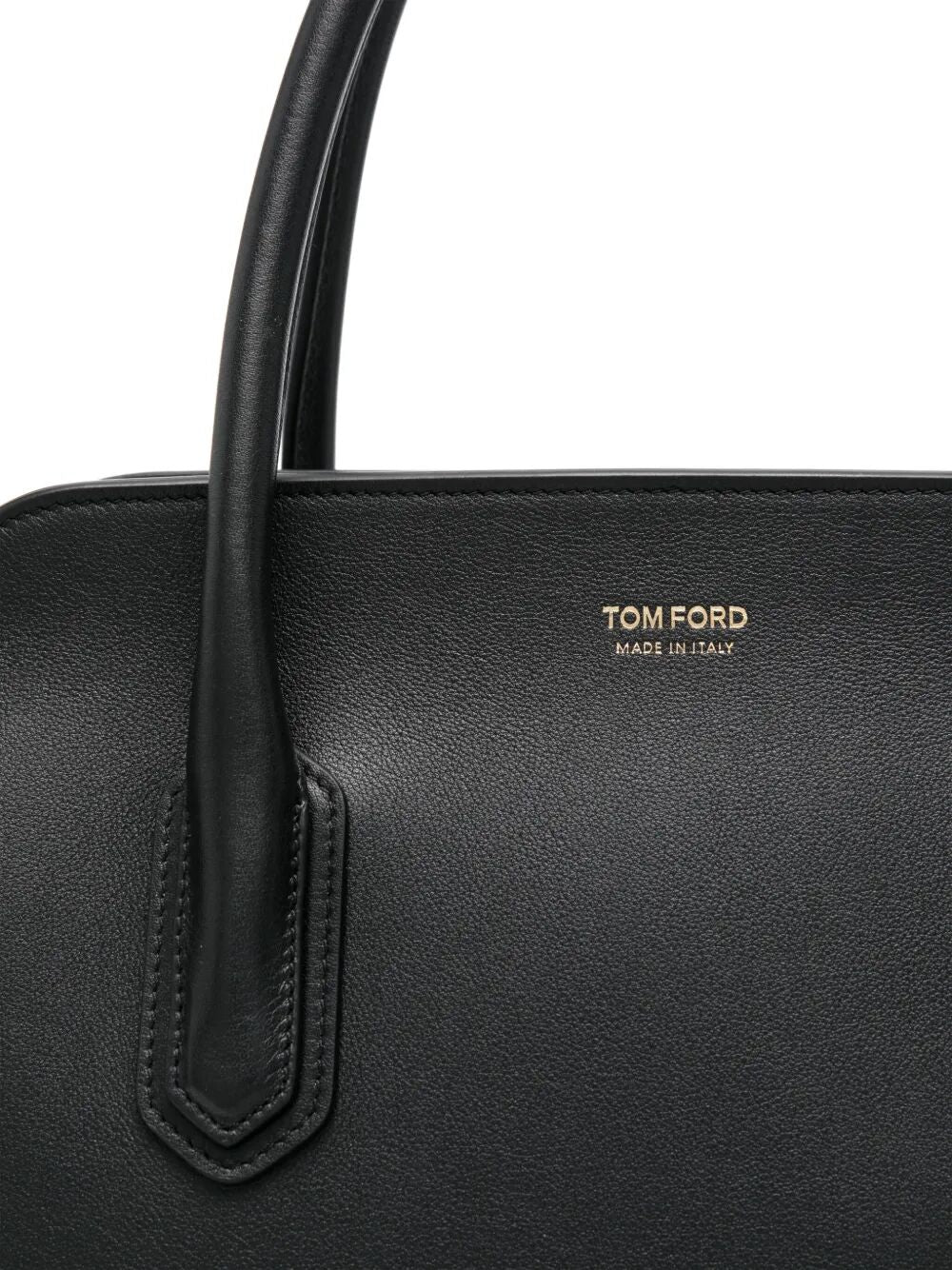 TOM FORD Natural Grain Leather Medium Top Handle Bag