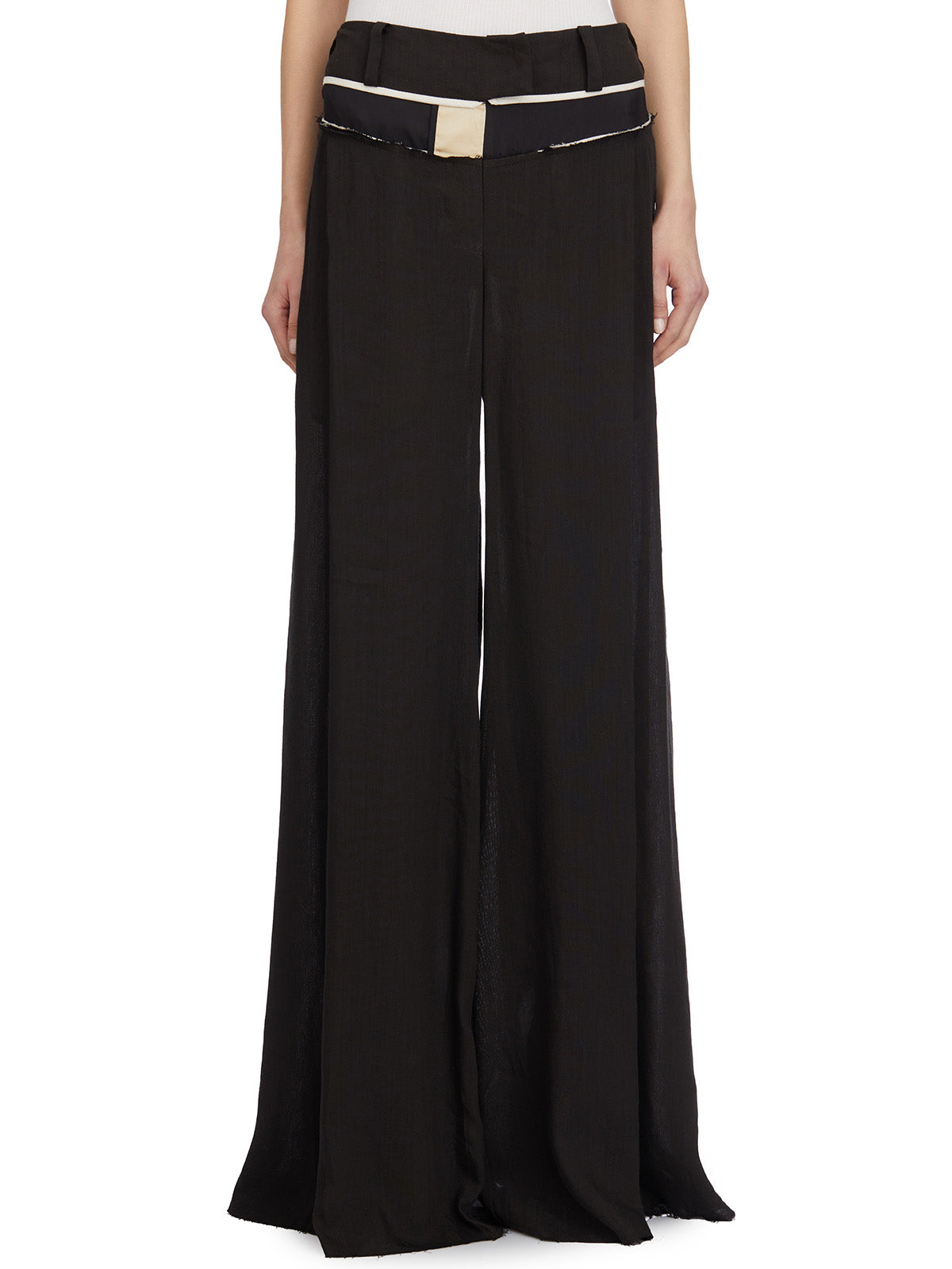 ALESSANDRA MARCHI Wide Leg Ramie Trousers - Size 40