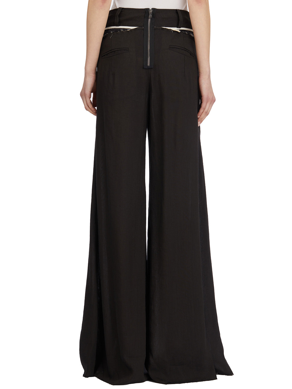 ALESSANDRA MARCHI Wide Leg Ramie Trousers - Size 40