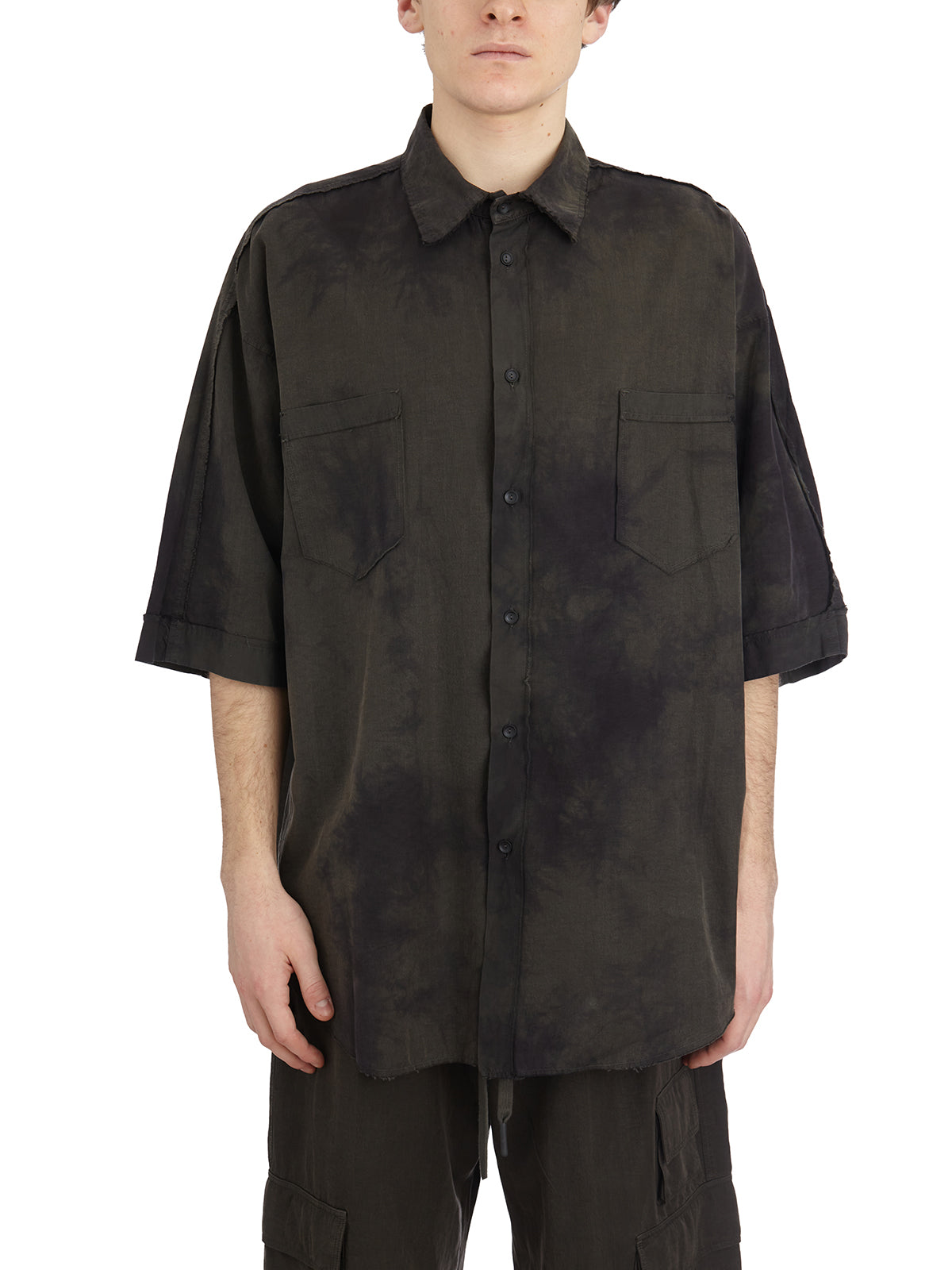 ANDREA YA'AQOV Men's Mini Shirt with Mezze Sleeves - Size M