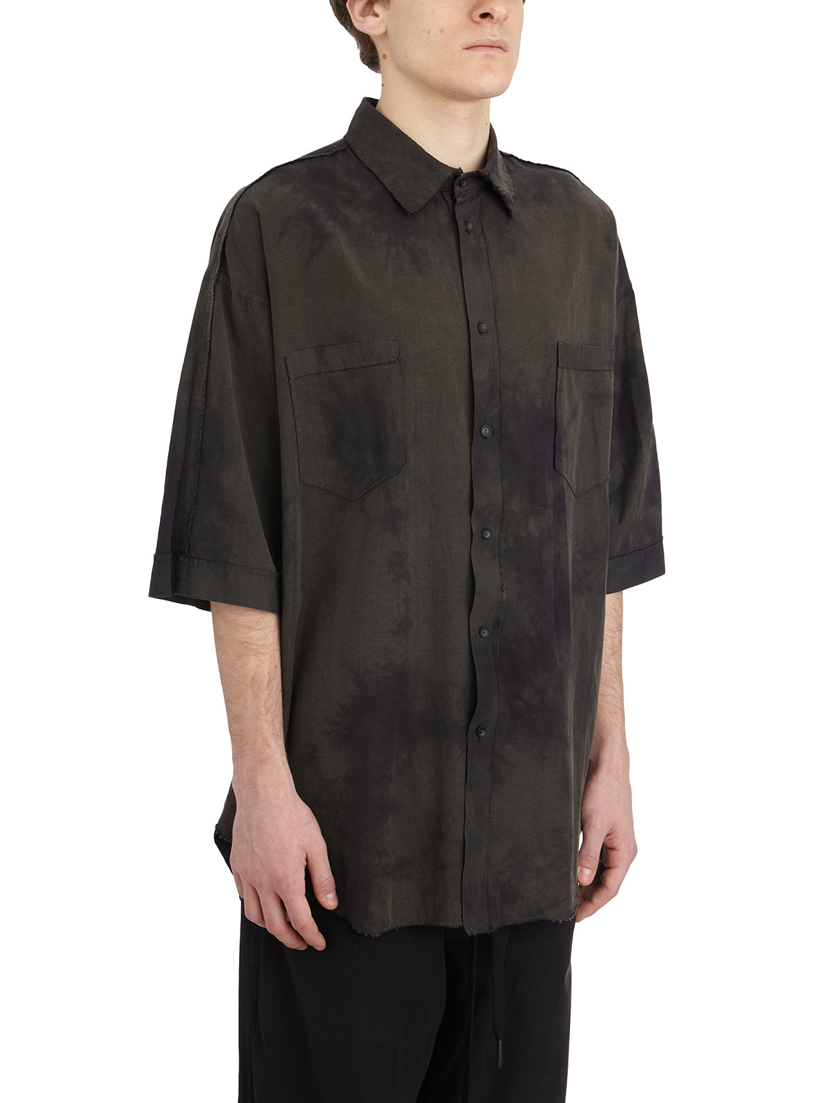 ANDREA YA'AQOV Men's Mini Shirt with Mezze Sleeves - Size M