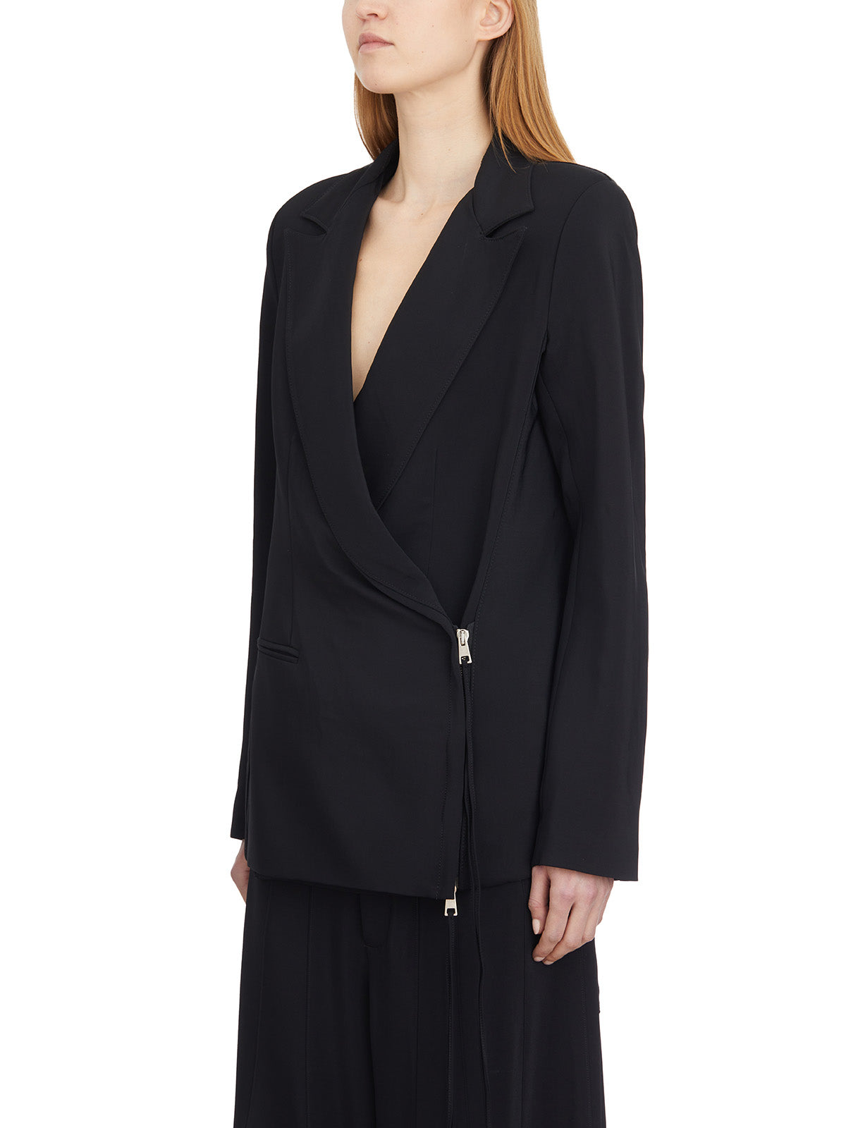 ANDREA YA'AQOV Viscose Shaped Blazer with Padded Shoulders - Size S