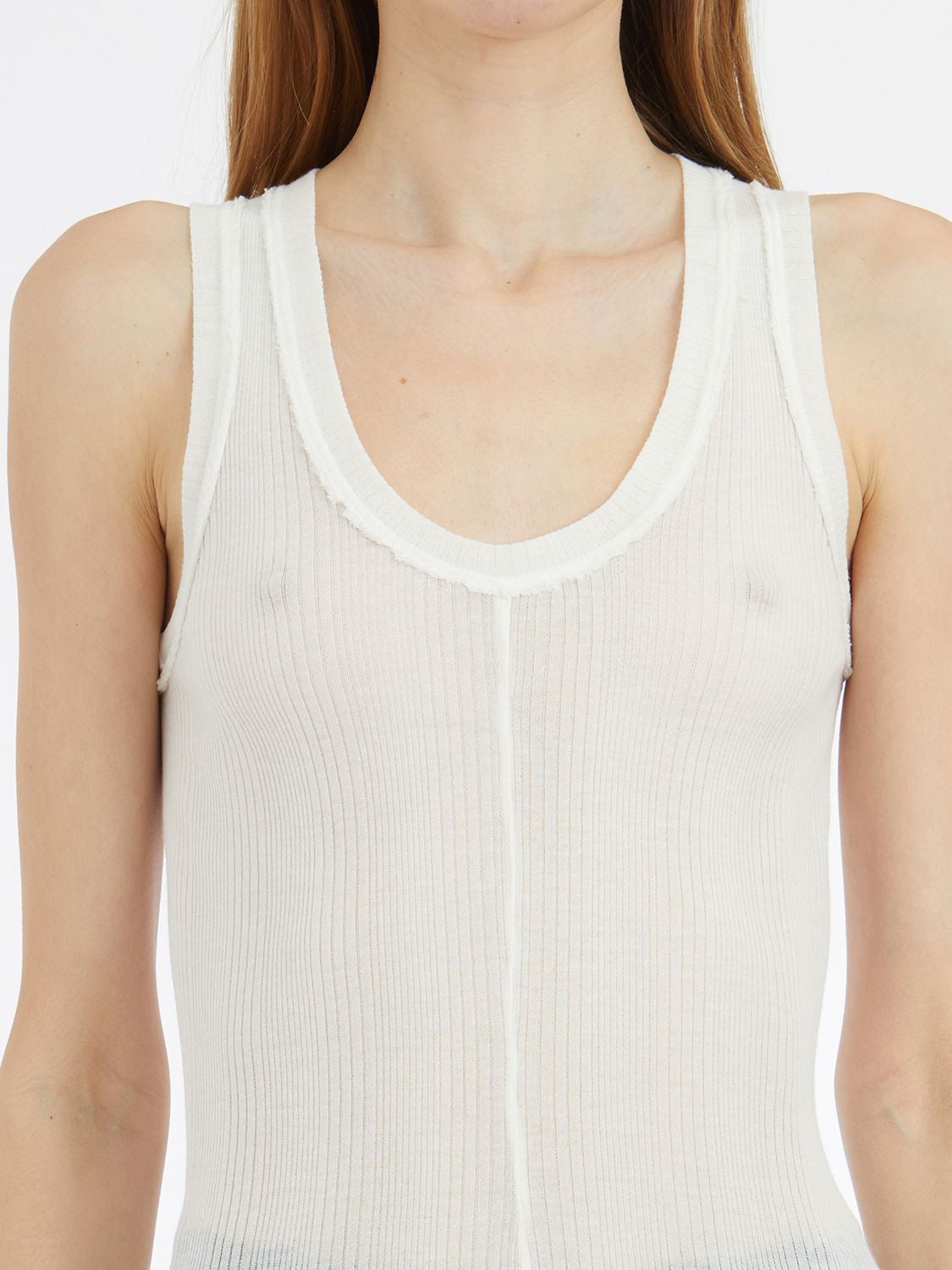 MARC LE BIHAN Vertical Ribbed Cotton Tank Top - Size 38
