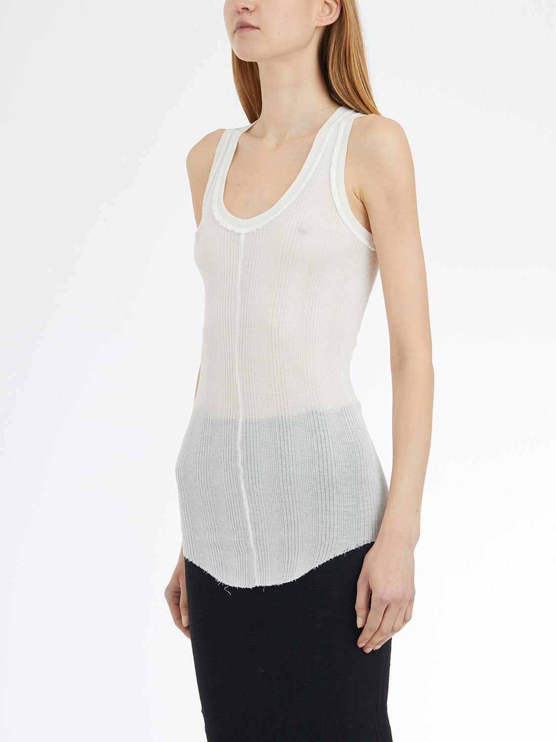 MARC LE BIHAN Vertical Ribbed Cotton Tank Top - Size 38