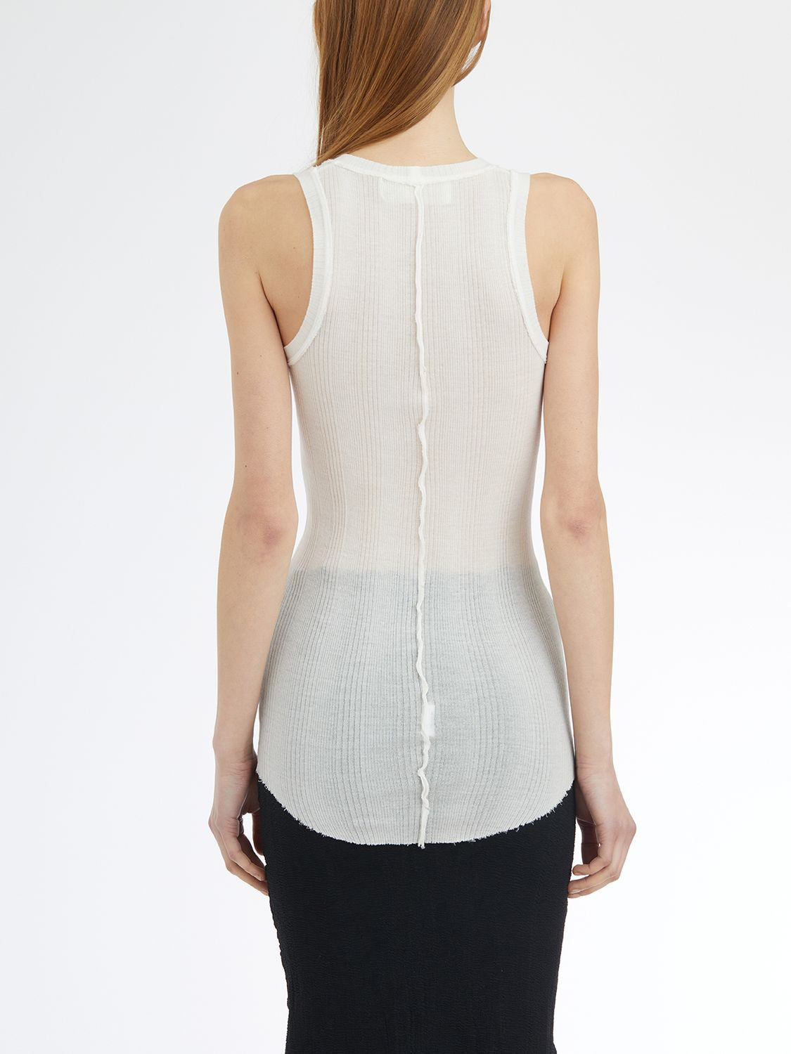 MARC LE BIHAN Vertical Ribbed Cotton Tank Top - Size 38