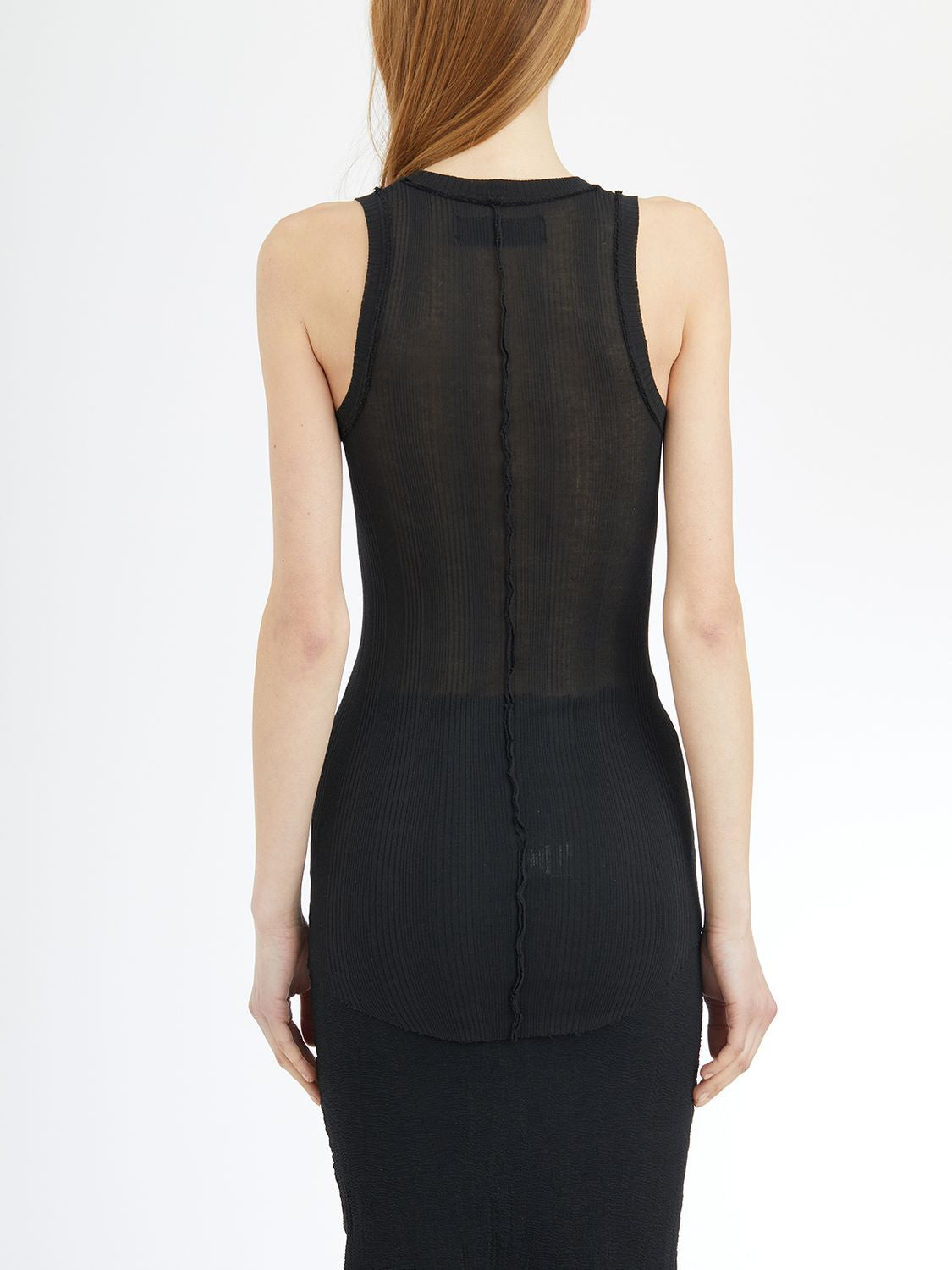 MARC LE BIHAN Vertical Ribbed Tank Top Size 38